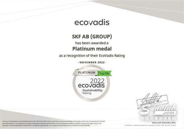 斯凯孚荣获EcoVadis铂金奖及CDP气候变化 A-级评分