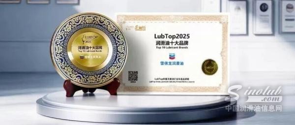 雪佛龙润滑油再度蝉联LubTop大奖