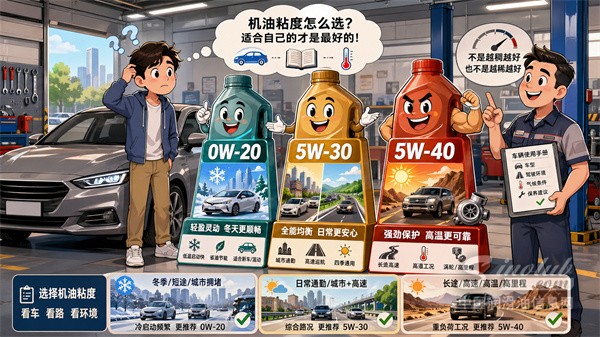 机油粘度0W-20、5W-30、5W-40怎么选？不同车型差别很大