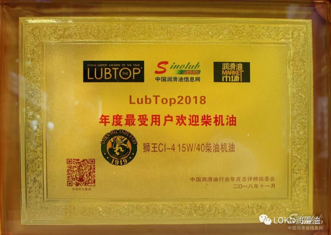 【LOKN石油】荣耀再续!LOKN斩获"年度最受用户欢迎柴机油”大奖 \