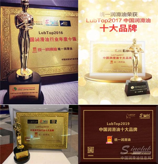 “中国润滑油十大品牌”2016-2019连续四年证书