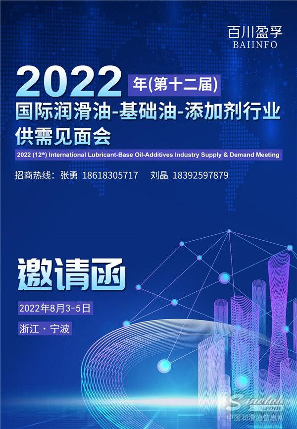 百川盈孚2022年（第十二届）中国润滑油-基